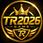 TR2026 Game golden logo with crown and premium gaming design