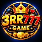 3RR777 Game logo with crown, gold coins and 777 gaming design